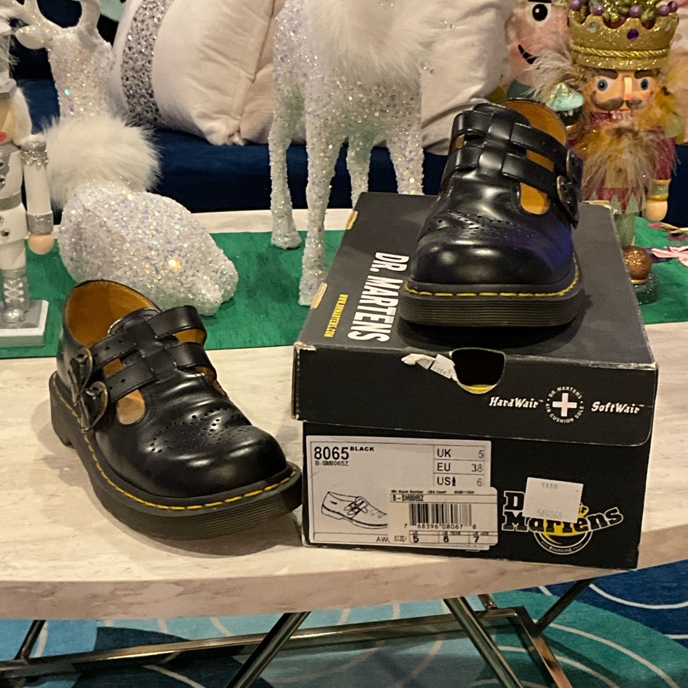 Dr. Martens Black Leather Buckle Shoes